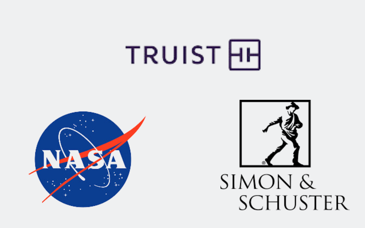 Logos for SunTrust, NASA and Simon & Schuster