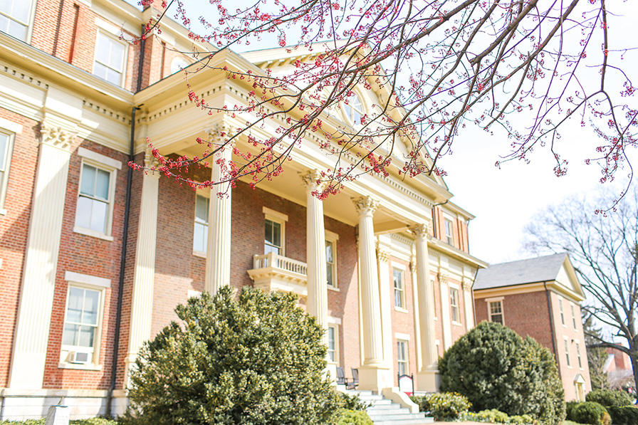 Admin building in spring