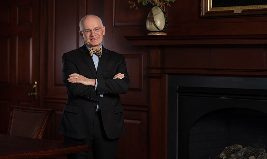 President Michael Maxey smiles for a portrait photo