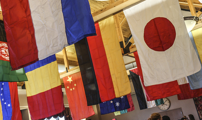 Flags at international festival