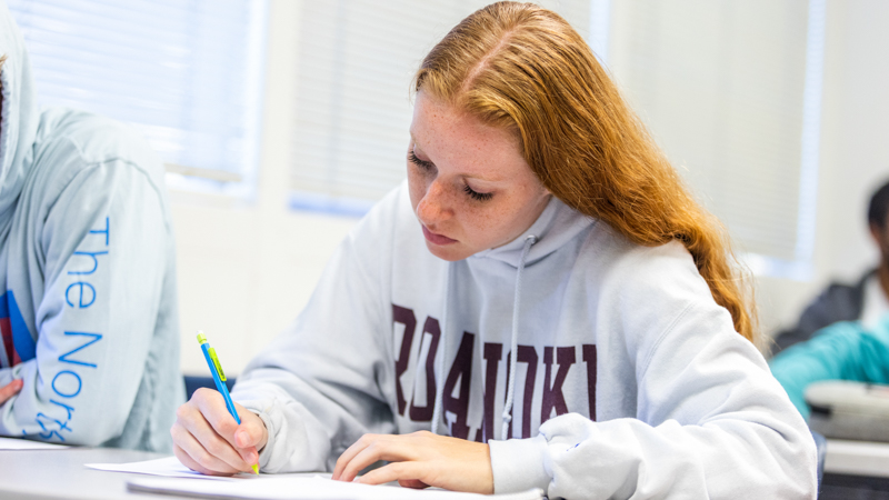 Student in class