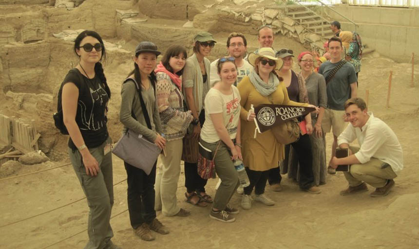 Students on a trip in the desert