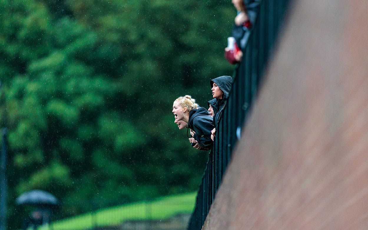 People Cheering at a sporting event 