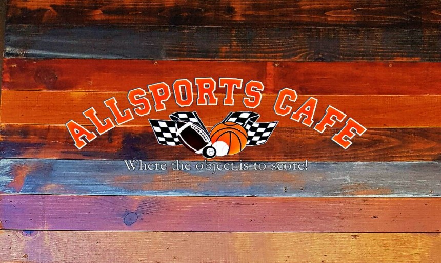 Picture with "Allsports Cafe" Text