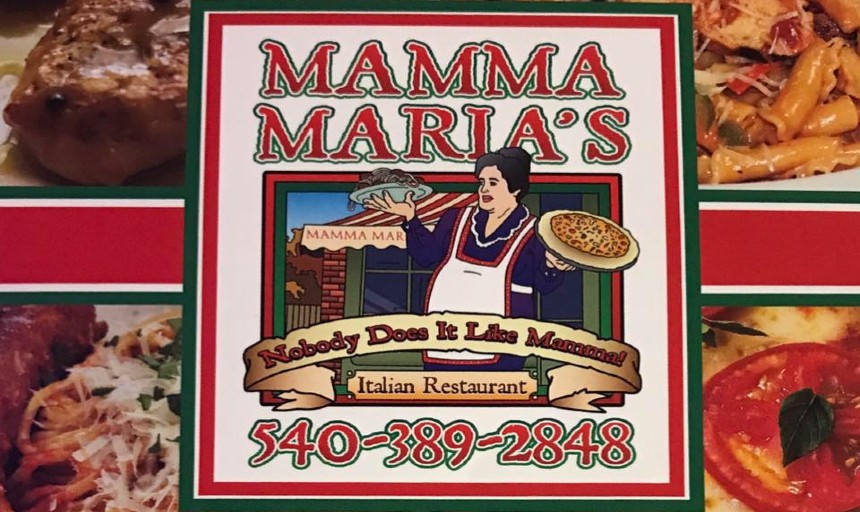 Picture with "Mamma Maria's" text