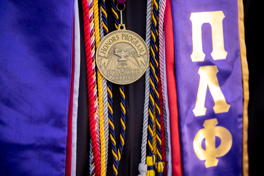 close-up of cords, medals and stoles