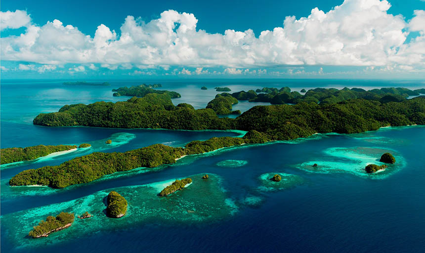 aerial photo of palau