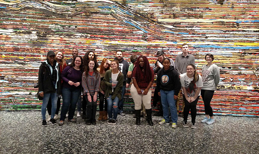 Art History students at the Hirshhorn Museum in Washington, D.C. with Professor Sienkewicz, Spring 2018