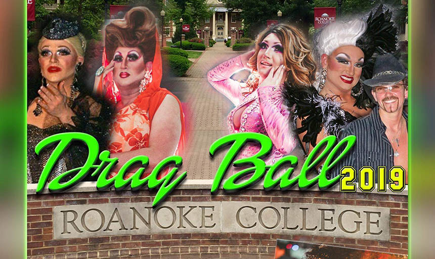 A poster for the 2nd annual drag ball at roanoke college