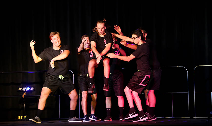 Students participating in the lip sync