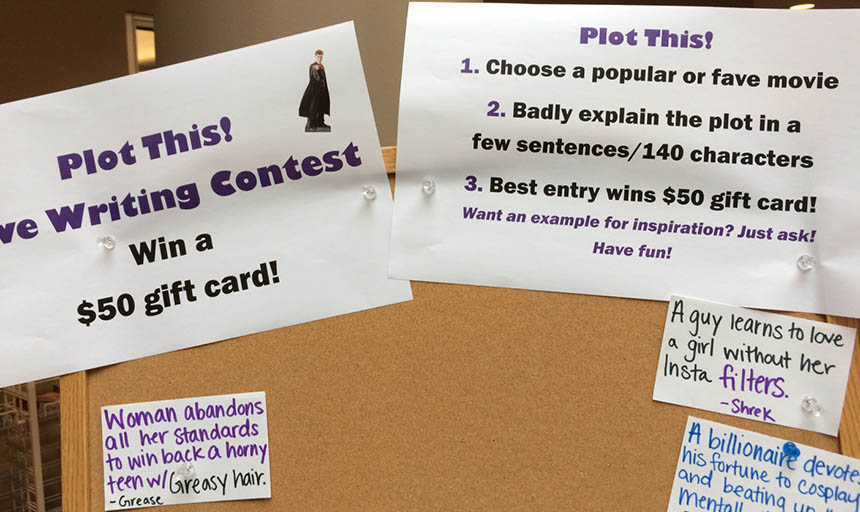 Examples of the Plot This contest on a bulletin board