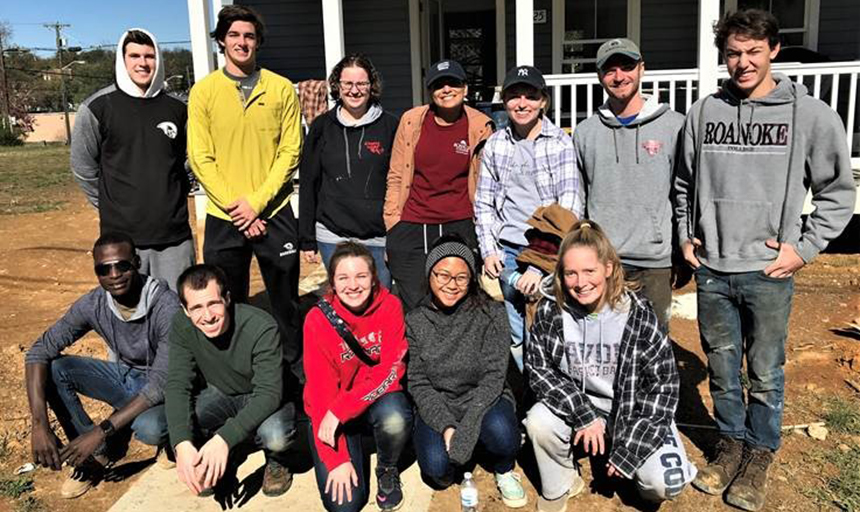 Roanoke College students who worked on RHouse