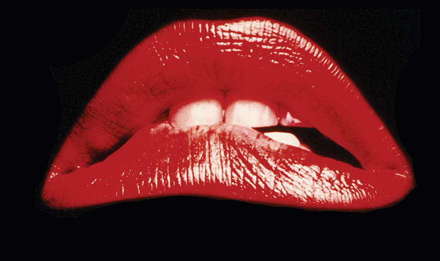 Red lips and the words Rocky Horror Picture Show