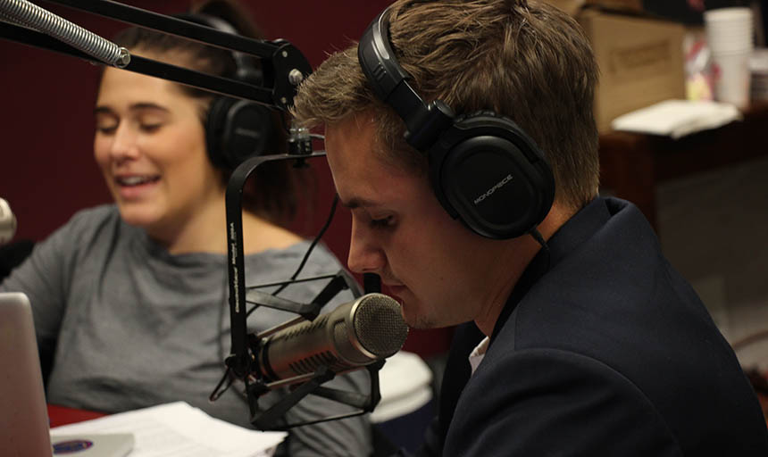 WRKE students hosting a radio show