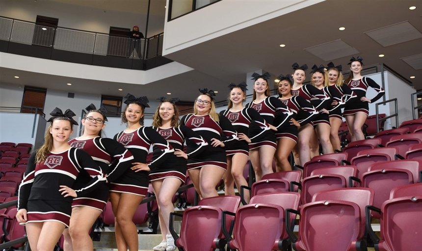 The Cheer team posing for a photo