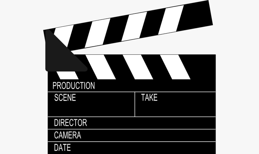 Clip art of a clapper board