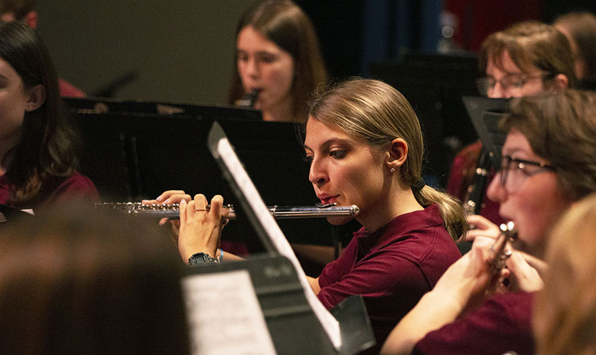 students performing during a concert