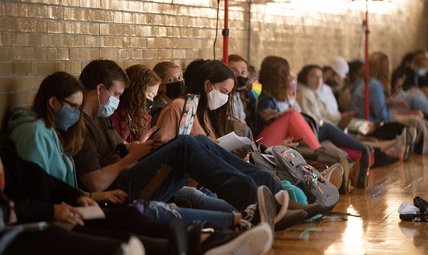 Public health students sitting 