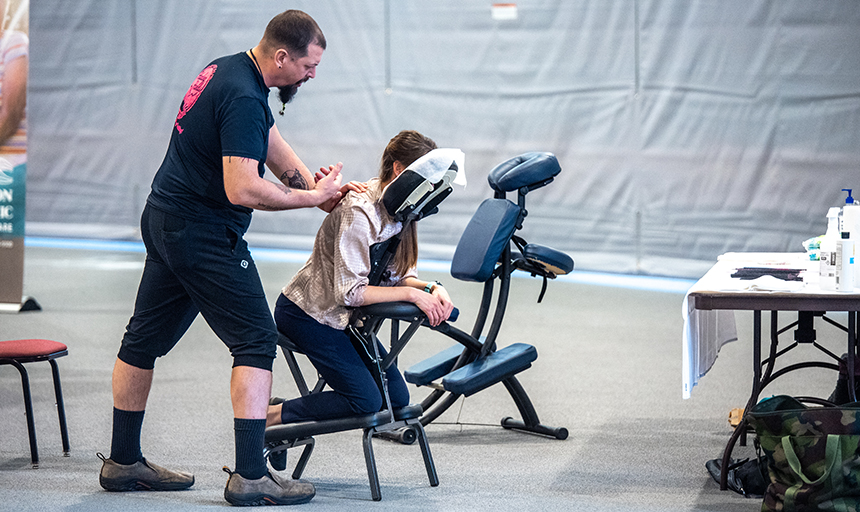 person receiving a massage