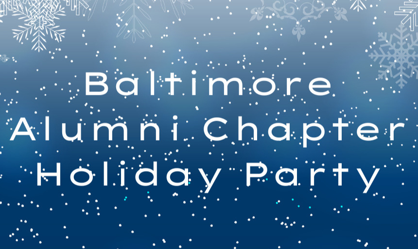 An image with text for Baltimore Alumni Chapter Holiday Party