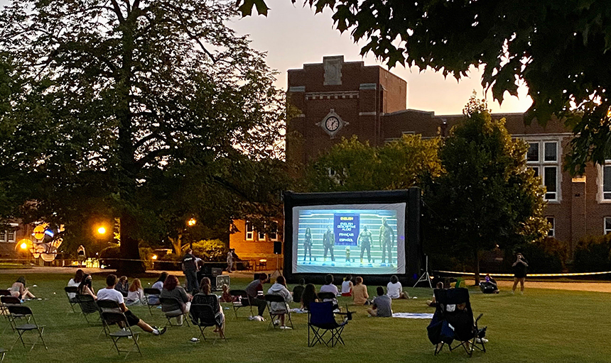 STUDENTS WATCHING A MOVIE 