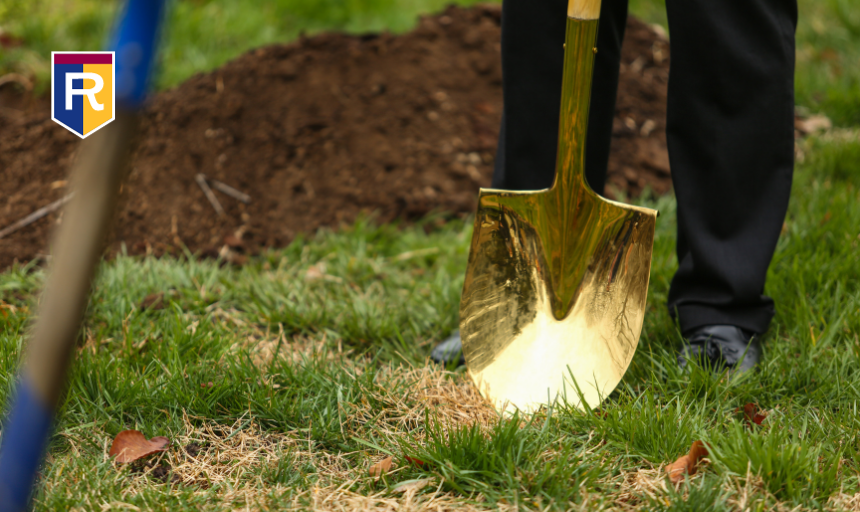 a shovel ready for tree planting