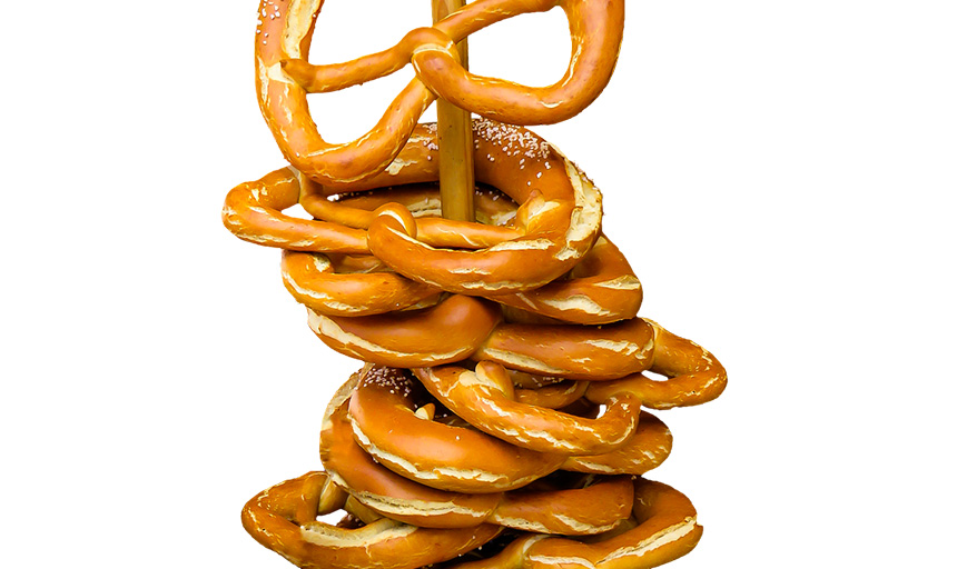 photo of a stack of soft pretzels