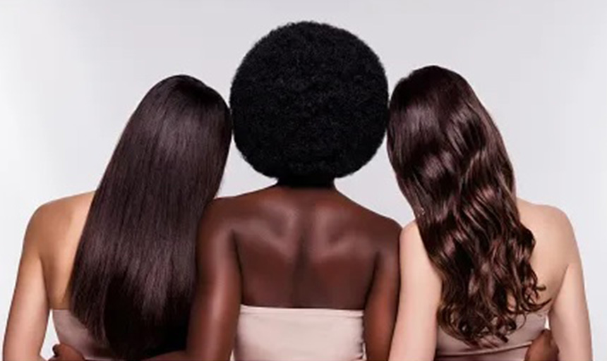 Photo of 3 women with different hair types