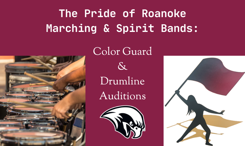 The Pride of Roanoke Marching & Spirit Bands: Color Guard and Drumline Auditionsevents image