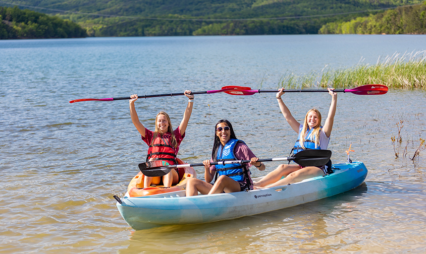 Students on a Kayak 