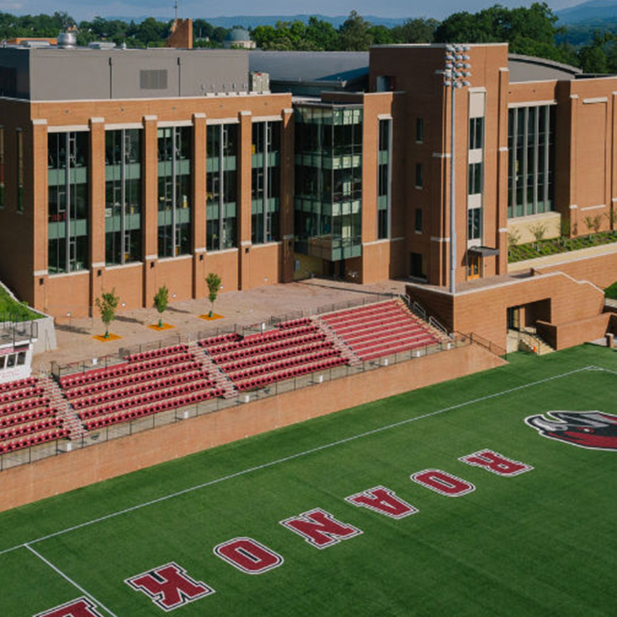 Photo of Cregger Center overlooking Kerr Stadium field