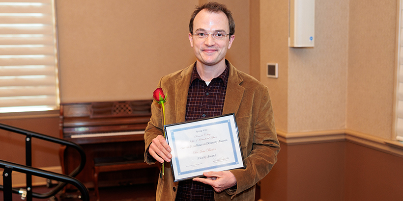 Dr. Jesse Bucher, college historian and director of Center of Studying Structures of Race, received the Garren Faculty Award.