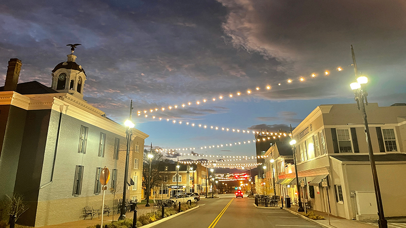 College Avenue at dusk