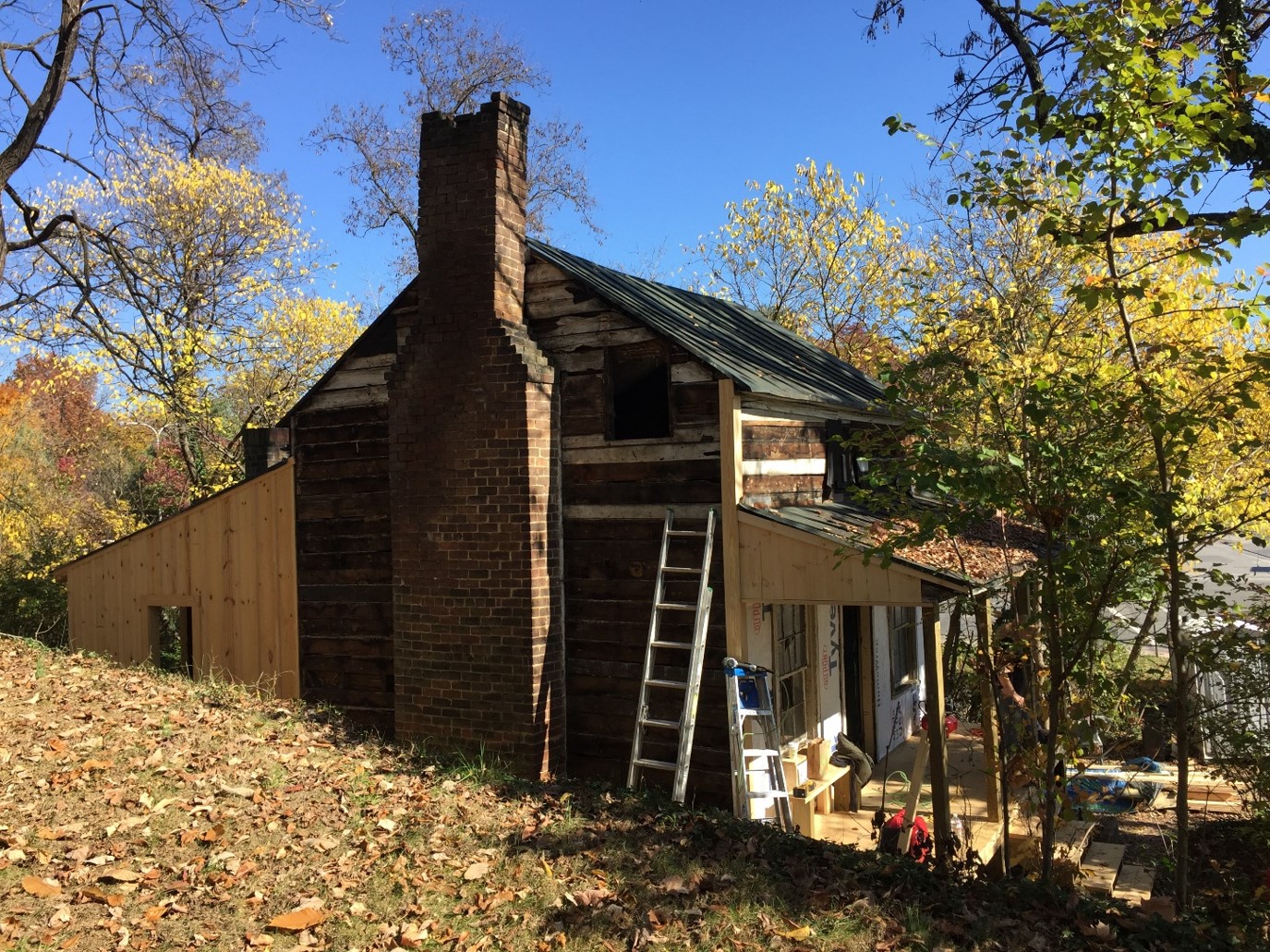 Side of Clay Street House During Renovations.