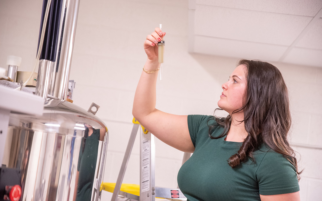 Student working in a lab