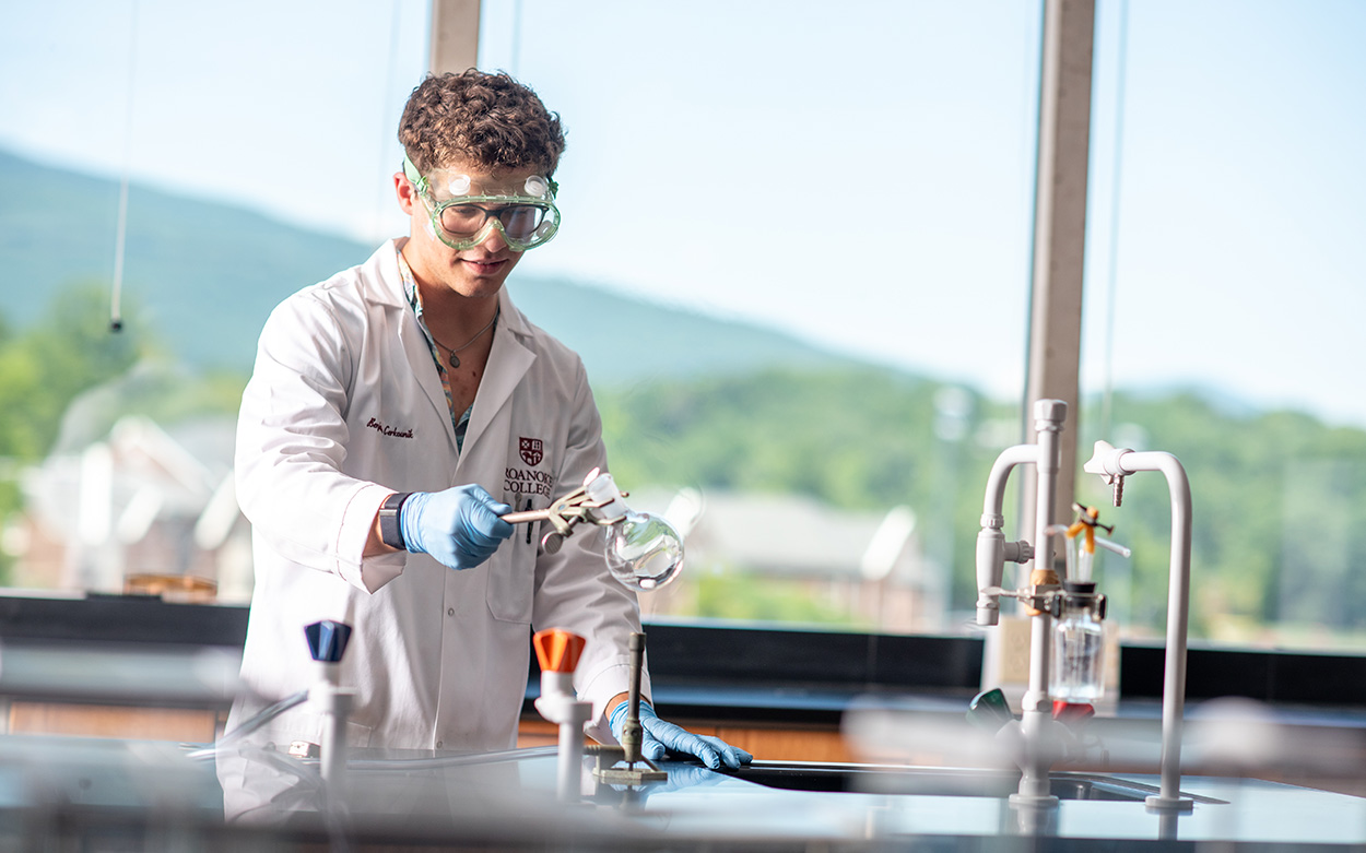 Student working in a lab